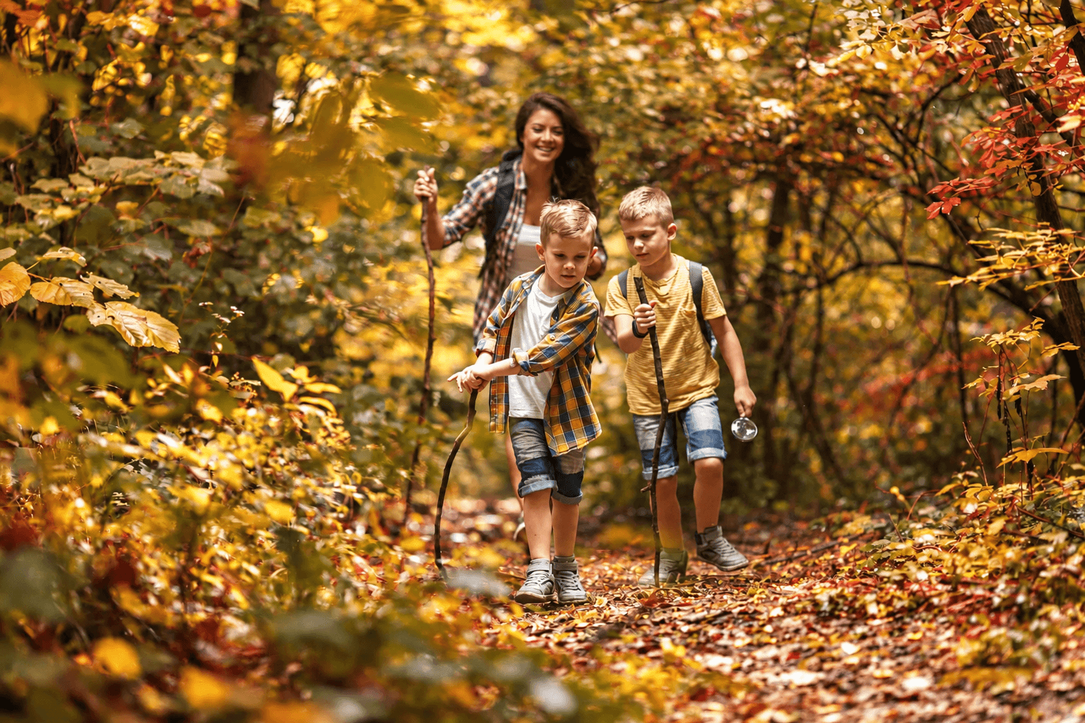 Hiking at The Lakes RV & Cabin Resort in Maysville, NC